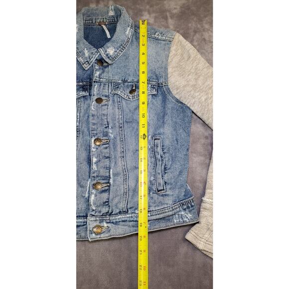 Free People Women's Size S Jean Jacket Blue Hybrid Winter Cotton Ca16-10 - Picture 2 of 7